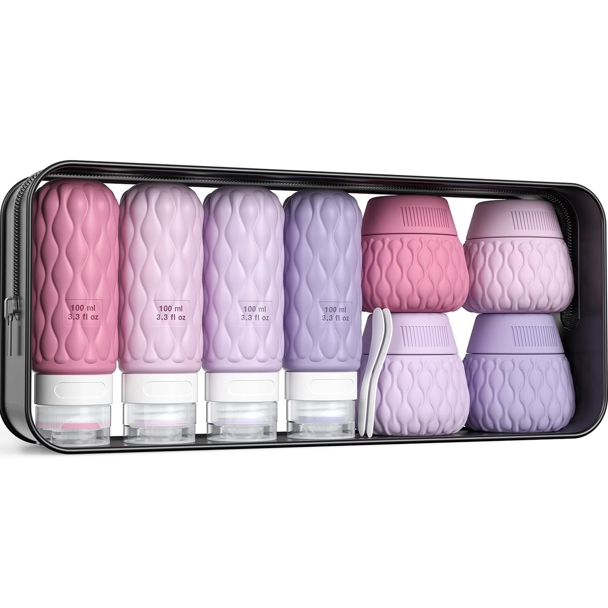 100ml Silicone Travel Bottles for Toiletries for Shampoo and Conditioner