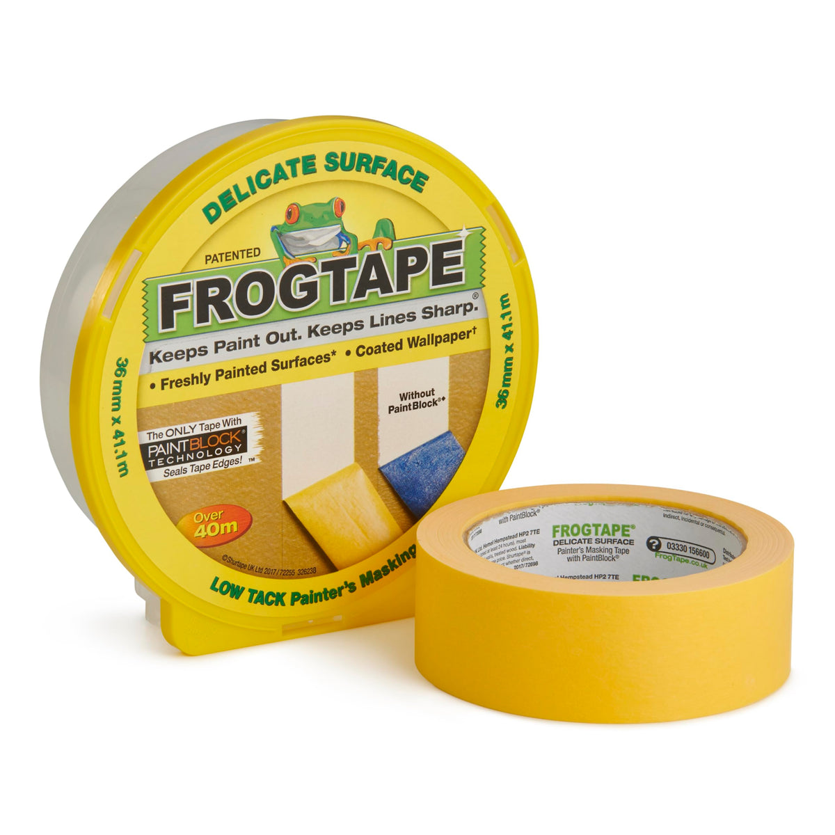 Frog Tape Yellow Delicate Surface Painters Masking Tape 24mm x 55m. Indoor painting and decorating for sharp lines and no paint bleed