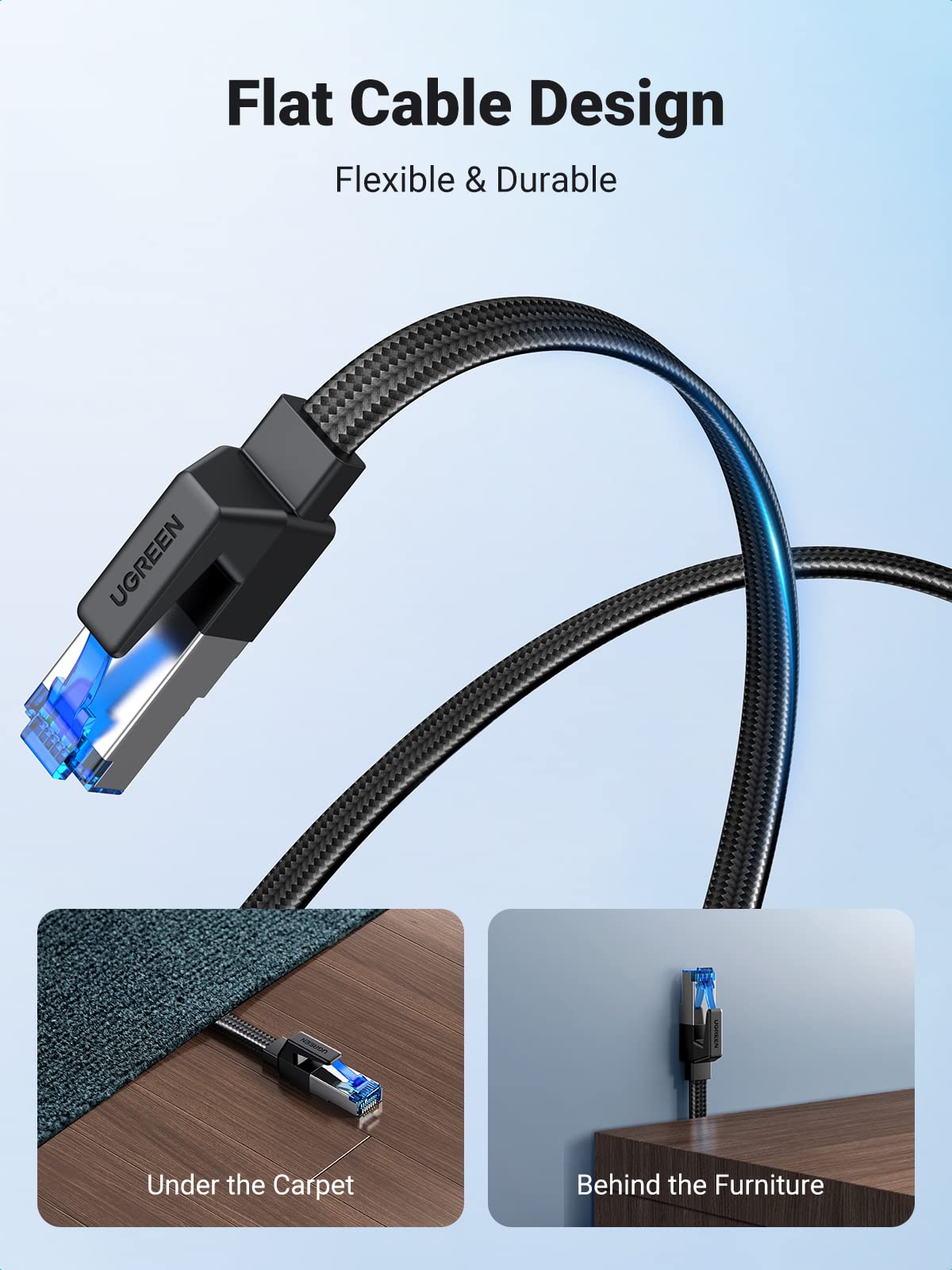UGREEN Cat 8 Ethernet Cable 5m, 40Gbps Internet Cable (5 Meter Braided)