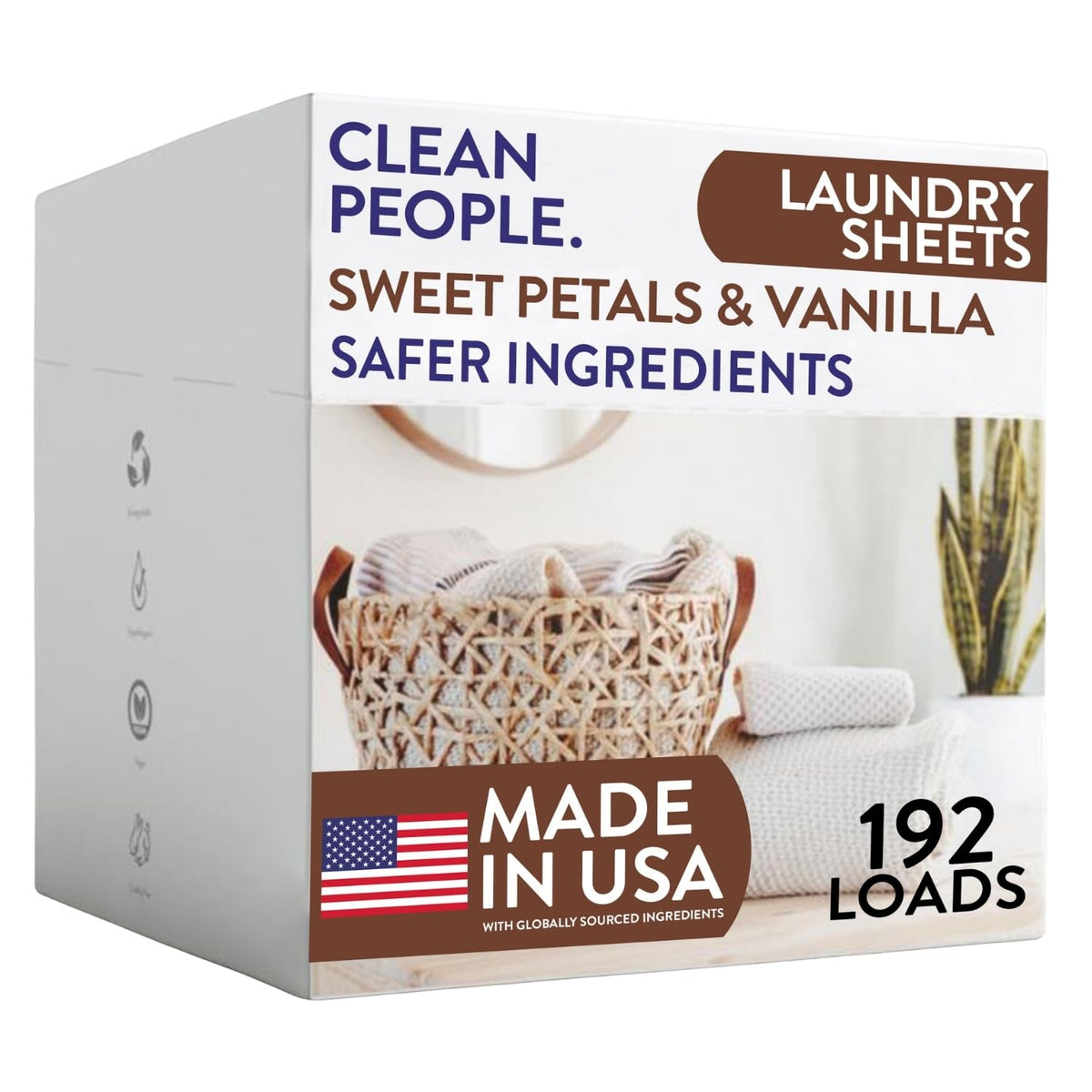 Clean People Laundry Detergent Sheets - Recyclable Packaging, Hypoallergenic, Stain Fighting - Ultra Concentrated, Laundry Soap - Fresh Scent, 32 Pack