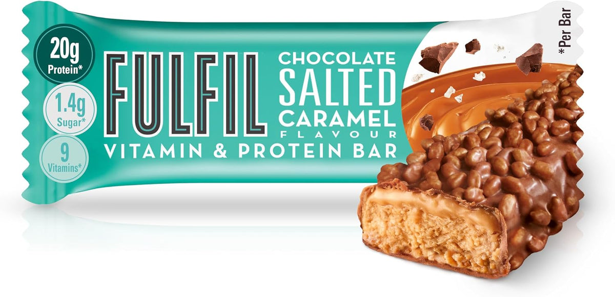 FULFIL Vitamin and Protein Bars, Chocolate Salted Caramel Flavour, 15 x 55g