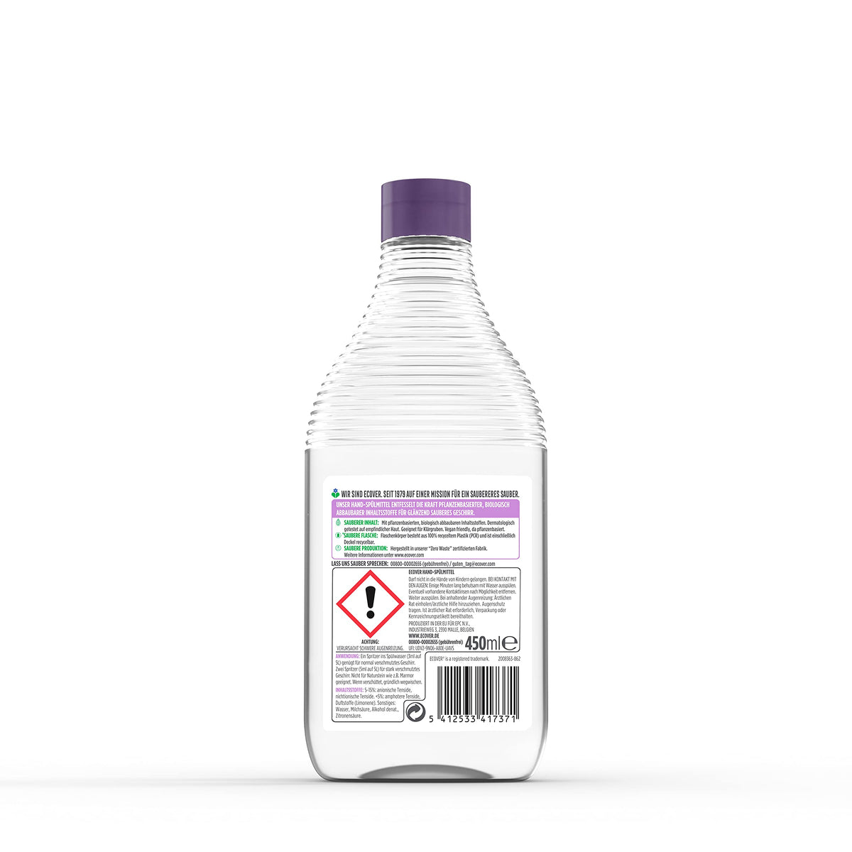 Ecover | Washing Up Liquid Zero | 6 x 450ml