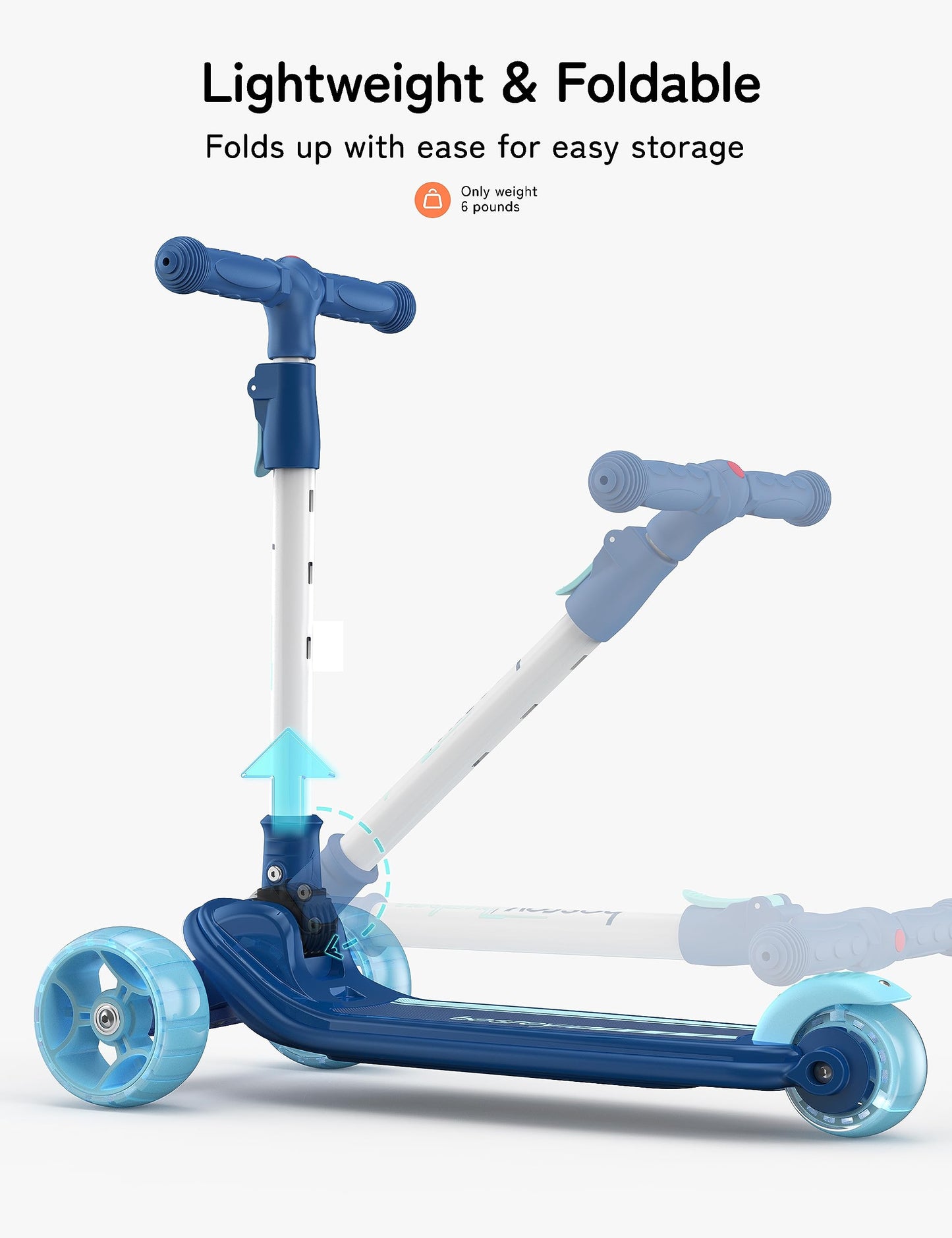 besrey 3-Wheel Toddler Scooter with Lean-to-Steer — Foldable, Anti-Slip Deck | Max 50 kg