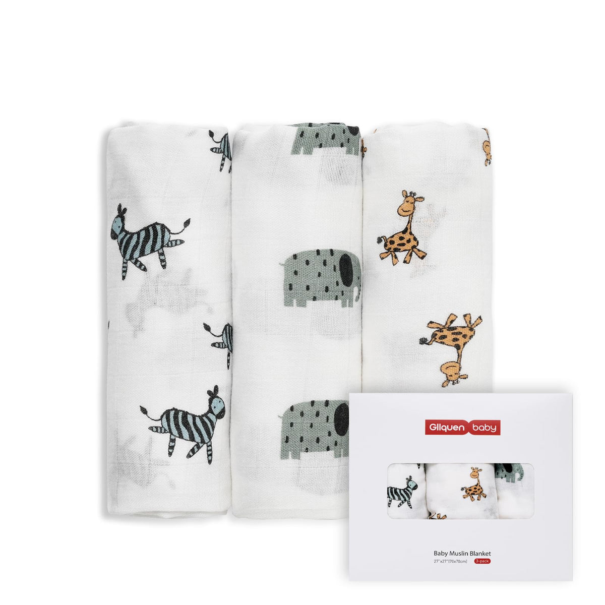 GLLQUEN BABY Muslin Squares Cloth for Baby 6pack 70cm x 70cm