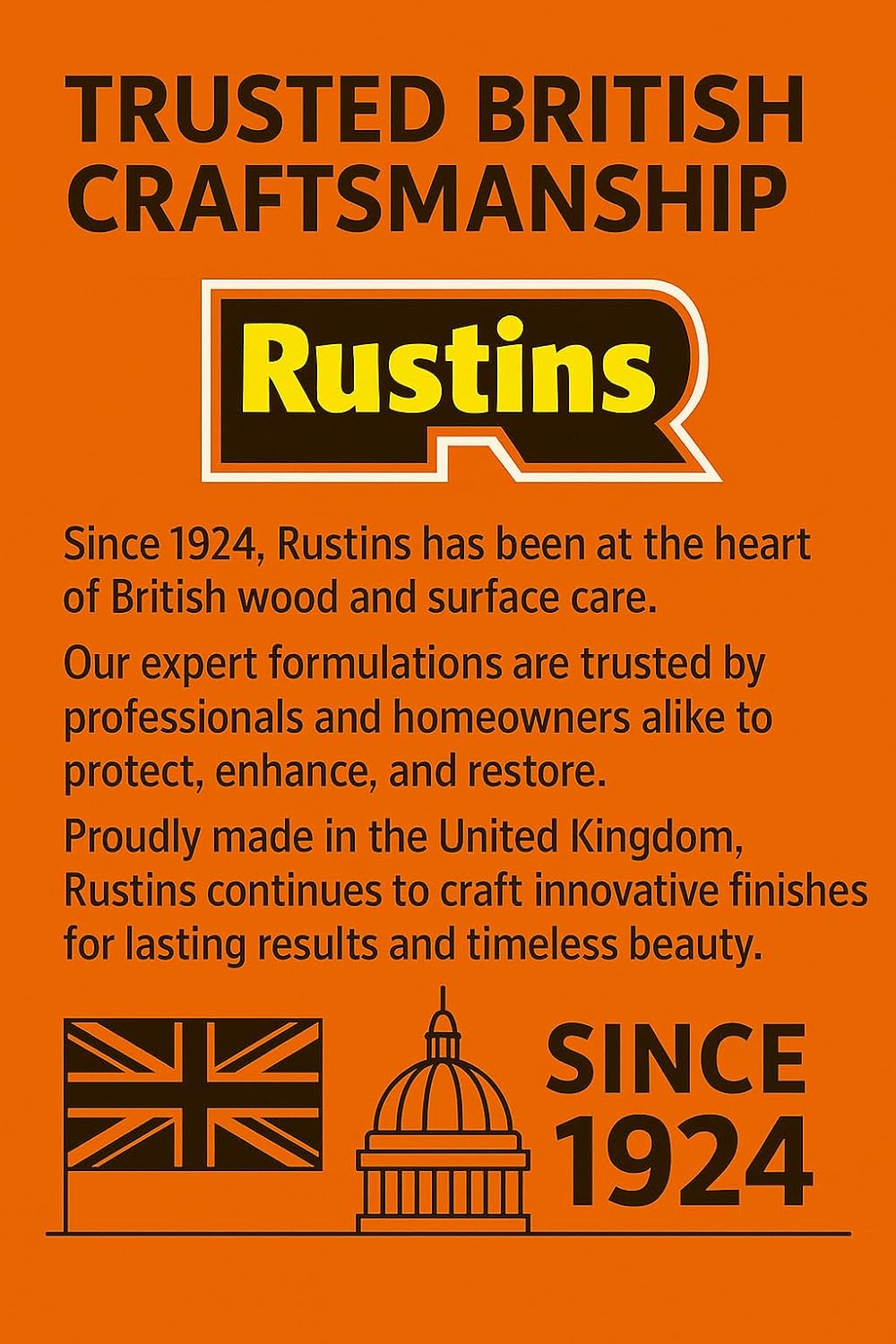 Rustins Danish Oil 2.5L - Original Clear Wood Finishing Oil for Furniture, Worktops & Oak - Food-Safe, Rich Natural Glow