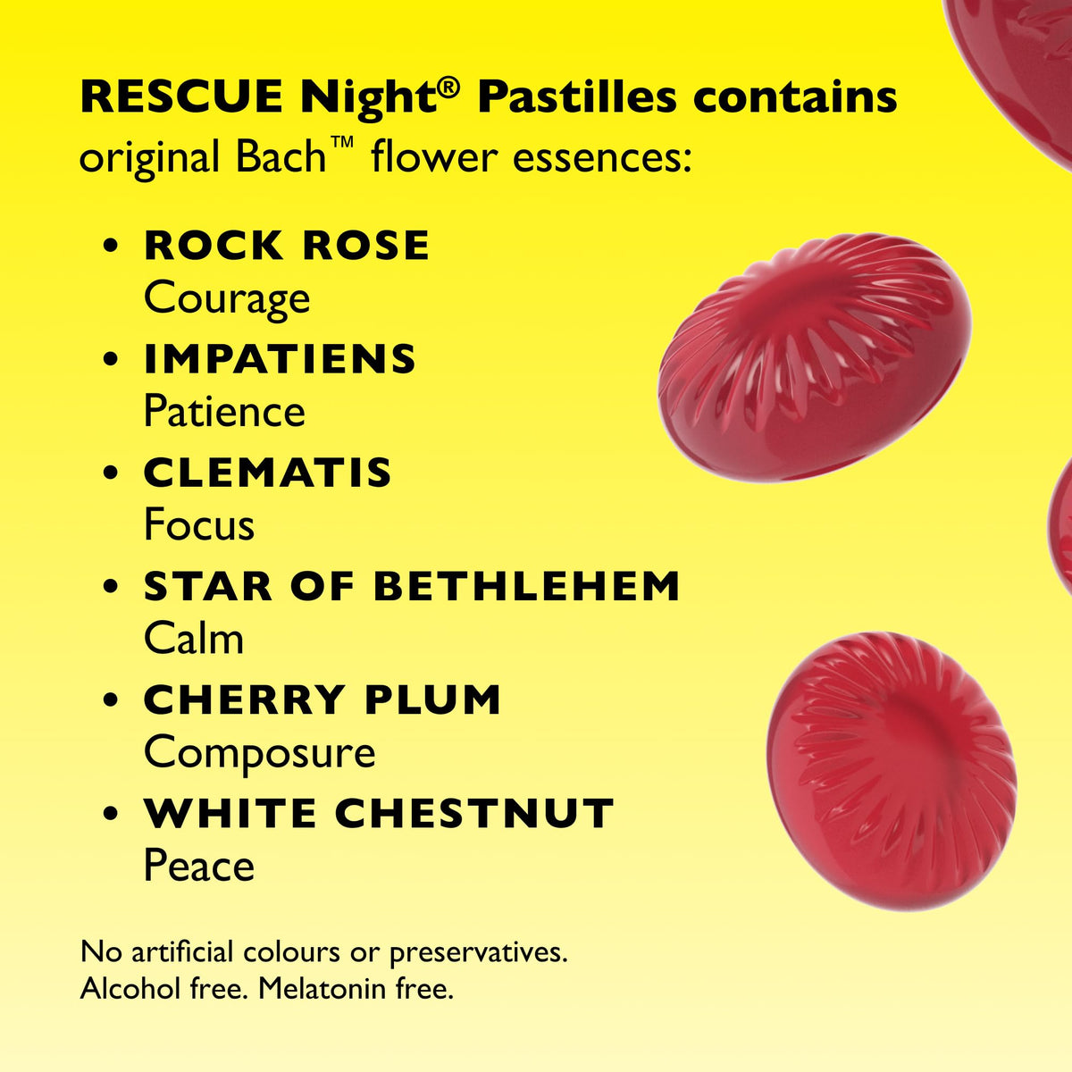 Rescue Remedy Pastilles | Orange & Elderflower Flavoured | Daily Support for Stressful Moments | Bach Original Flower Essences | Chewable Pastilles | 50g Travel Tin