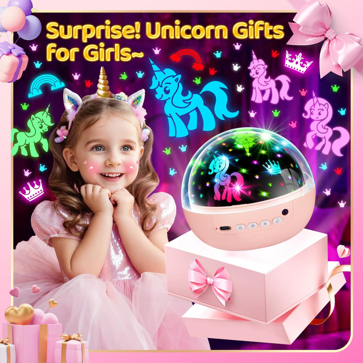Night Light Projector 93 Lighting Mode,Baby Toys Gift Dimmable+Timer+Remote
