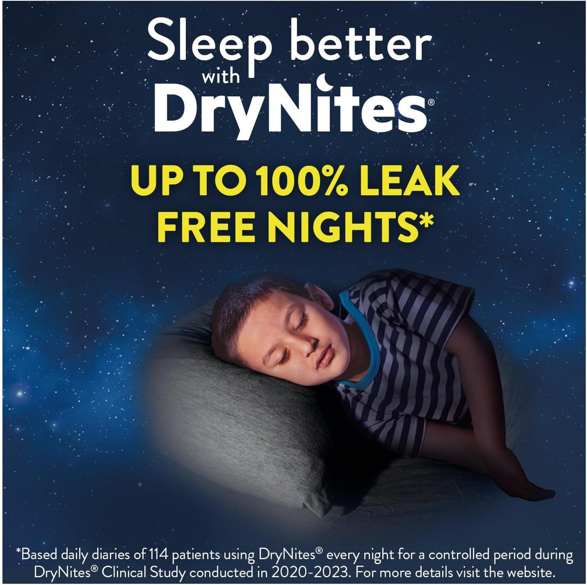 HUGGIES DryNites, Pyjama Pants, Boys 4-7 Years (17-30KG), 64 x bedwetting Pants, Up to 100% Leak Free Nights