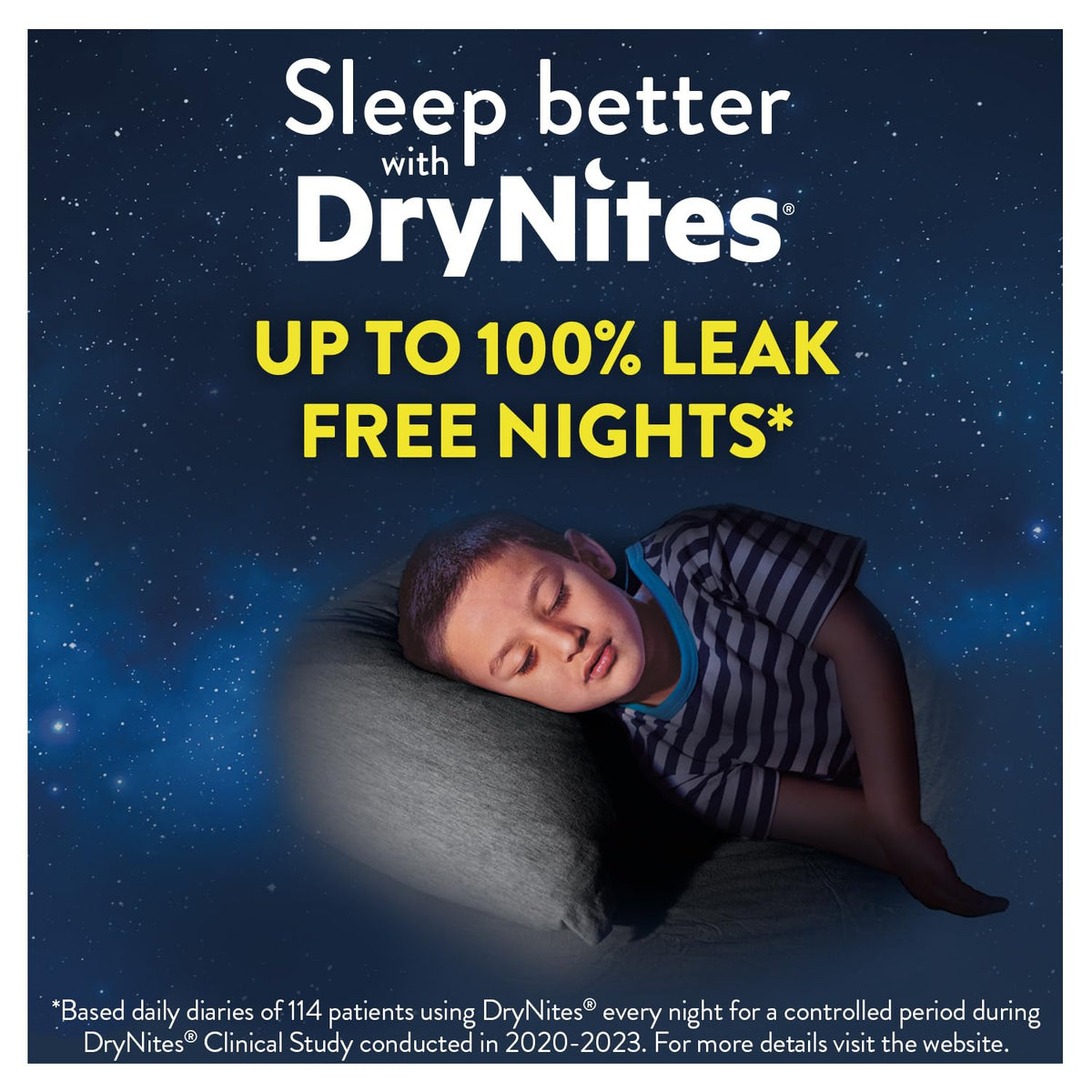 HUGGIES DryNites, Pyjama Pants, Boys 4-7 Years (17-30KG), 64 x bedwetting Pants, Up to 100% Leak Free Nights