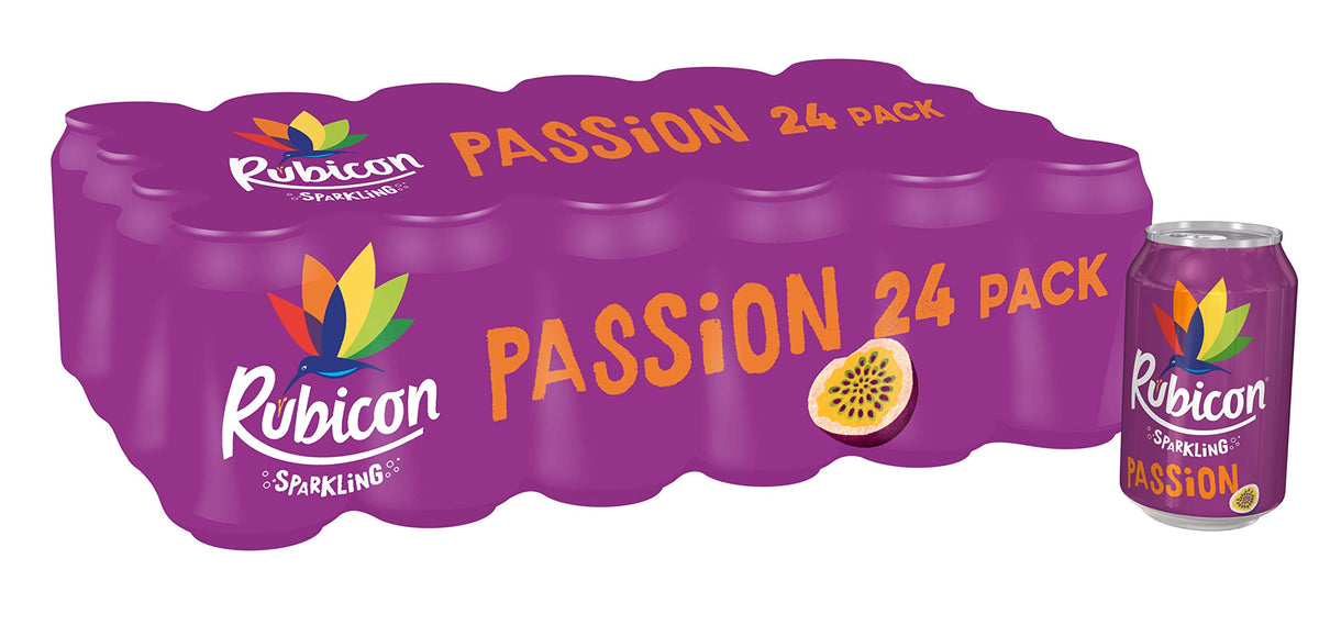 Rubicon Mango Sparkling Fruit Soft Drink, 6 Pack, 330ml Cans