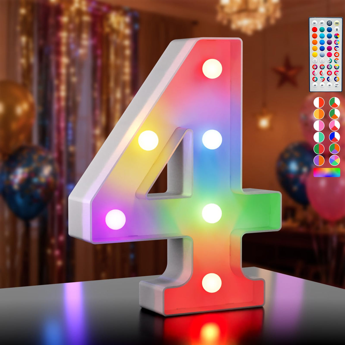 Ledido Pink Glitter Light Up Number 80 for 80th Birthday Decorations