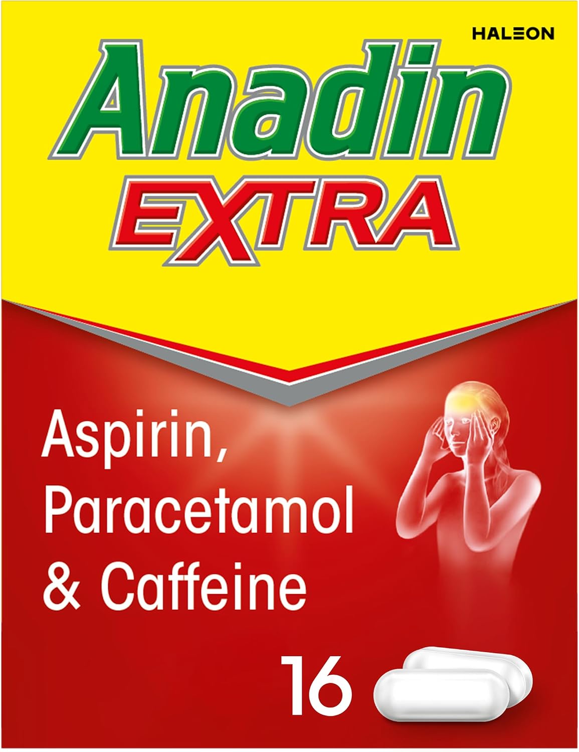 Anadin Extra Pain Relief Tablets 16s, Aspirin, Paracetamol, Caffeine