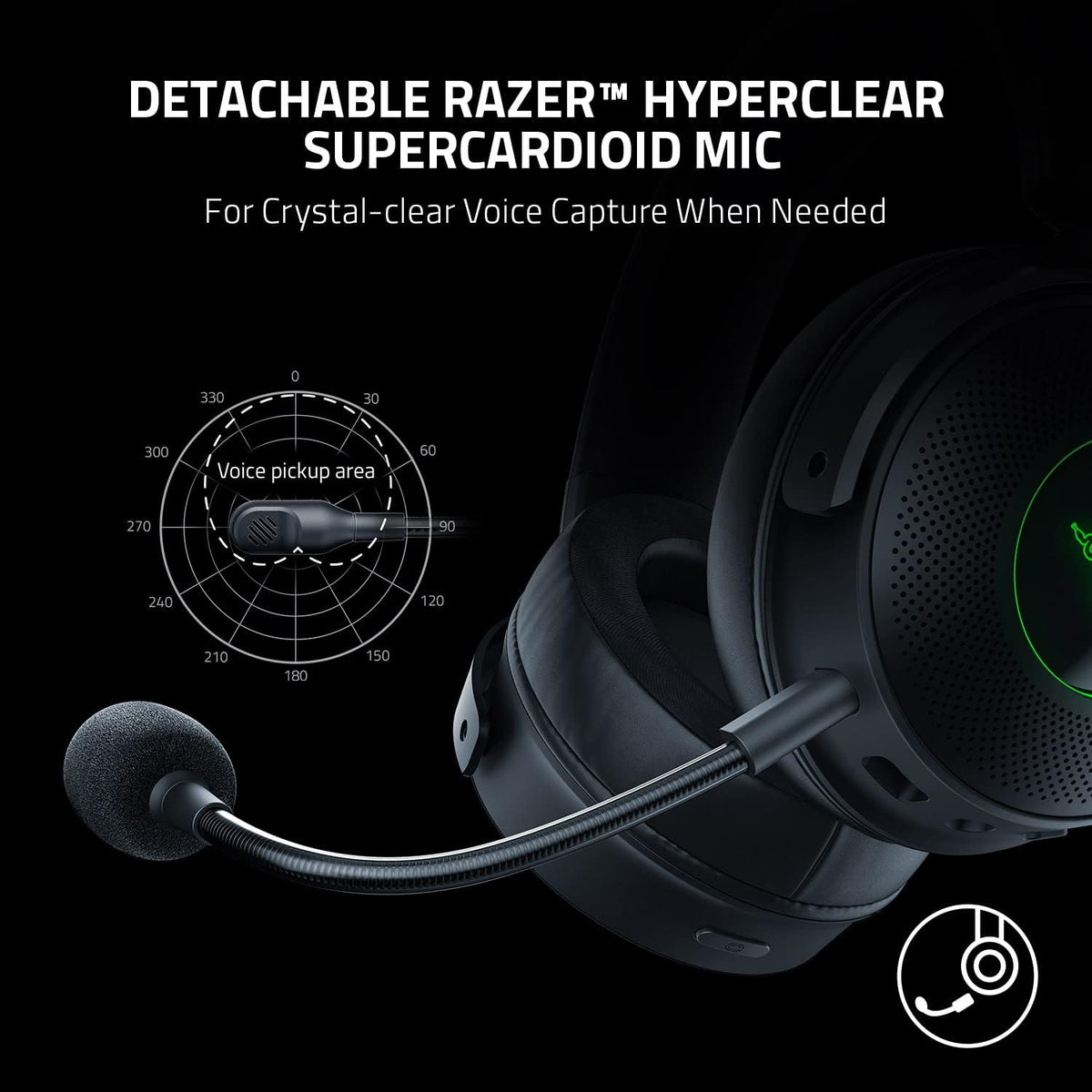 Razer Kraken V3 X USB - Wired USB Gaming Headset (ultra-lightweight at 285g, TriForce 40mm drivers, HyperClear Cardioid Microphone, 7.1 surround sound, Chroma RGB) Black