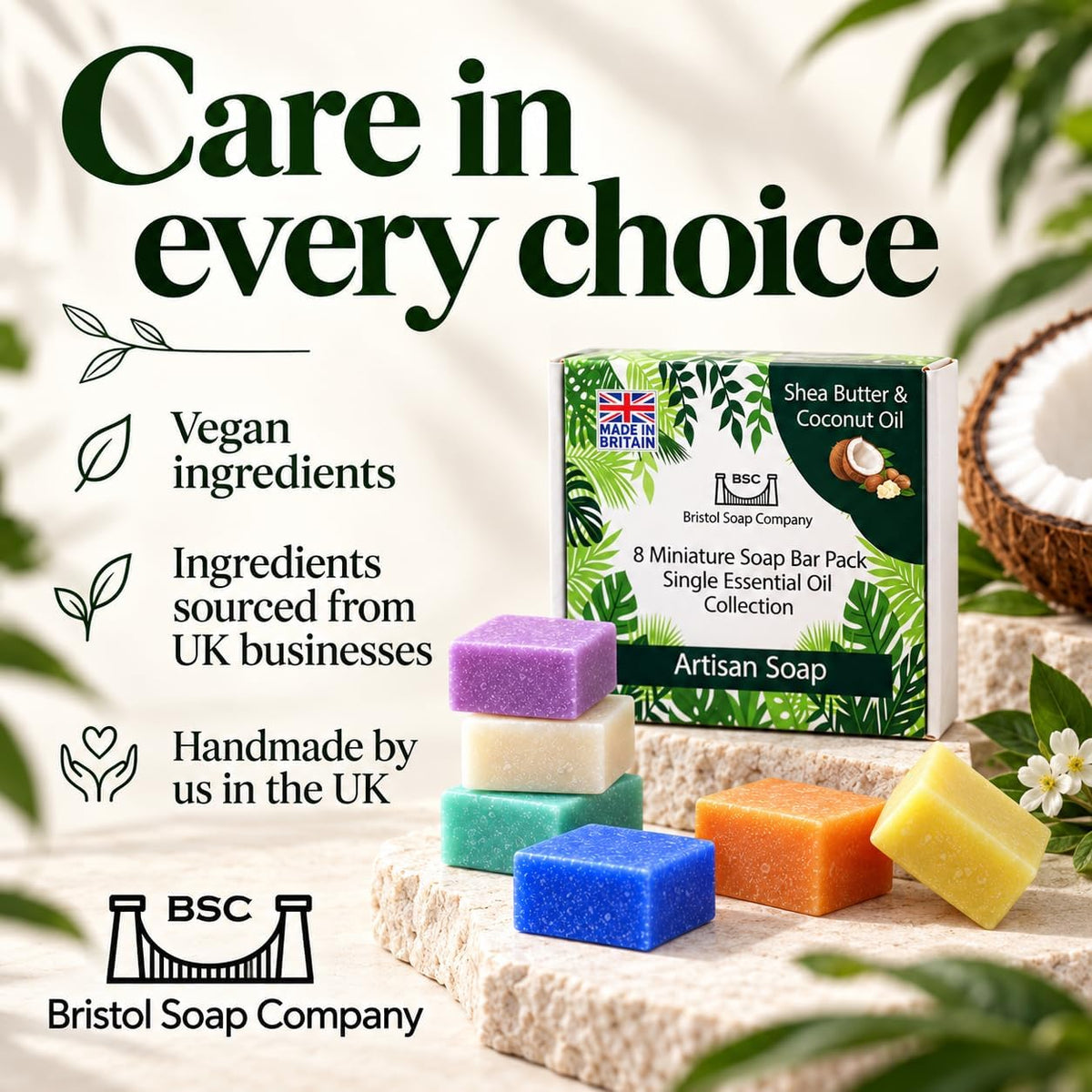 Artisan Mini Soap Bar Pack, 8 Handmade Soaps (8 x 15g)