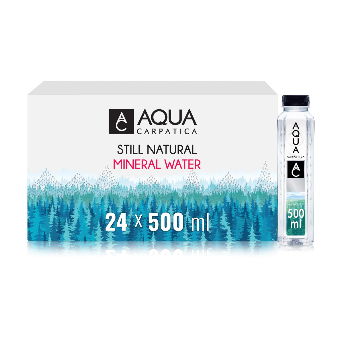 AQUA Carpatica Still Mineral Water, Naturally Alkaline, PET, 6 x 500ml