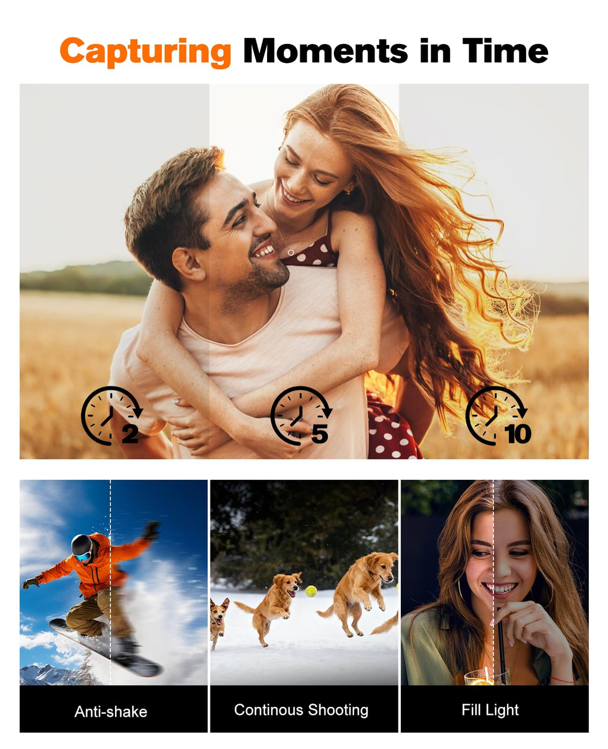Digital Camera 4K 64MP Portable Vlogging Camera with 32GB SD Card