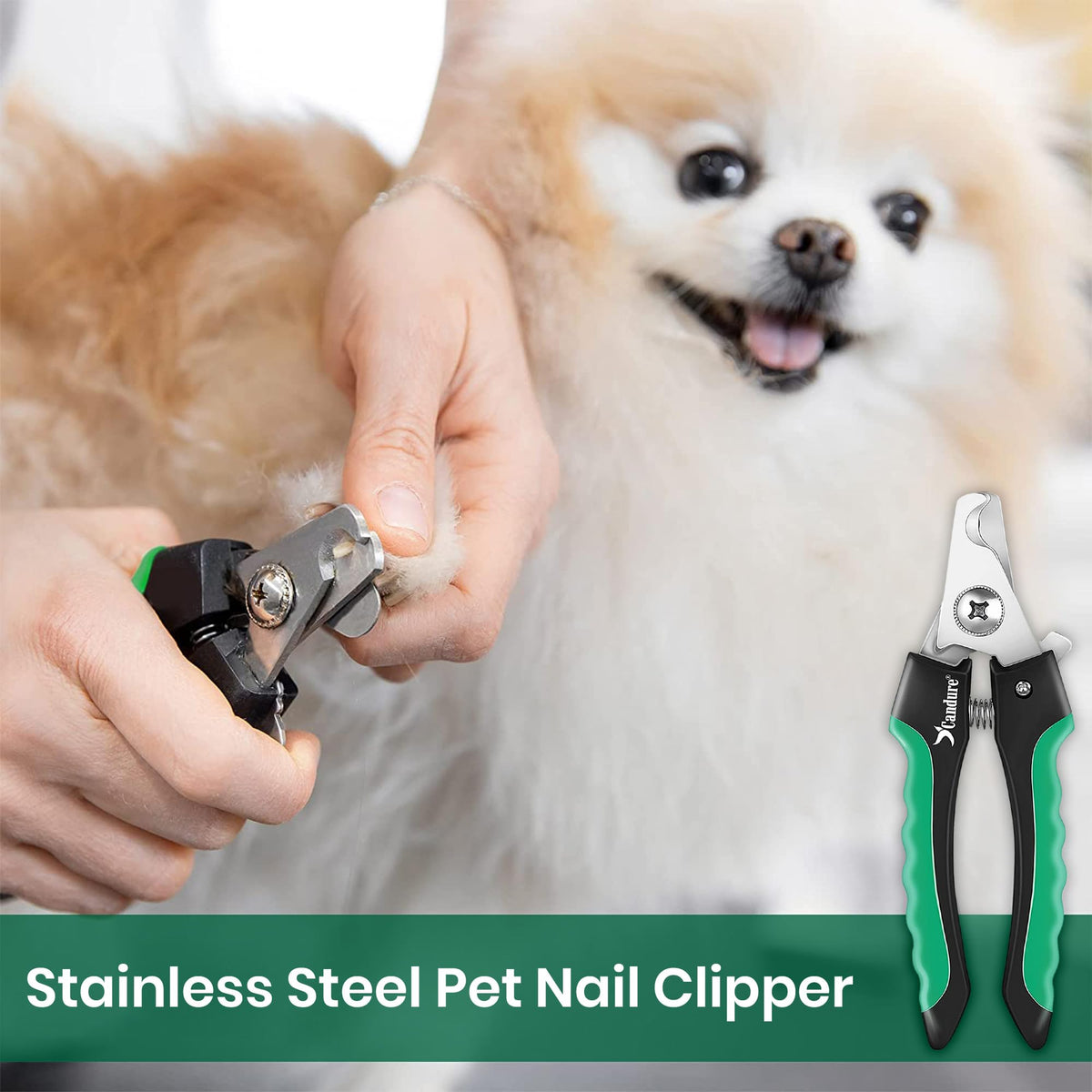 Candure Dog Nail Clippers for Large, Medium and Small Breed Professional Pet Nail Clipper Suitable for Cats, Rabbits and Guinea Pigs with Safety Lock (All Size Pets, Dark Blue)