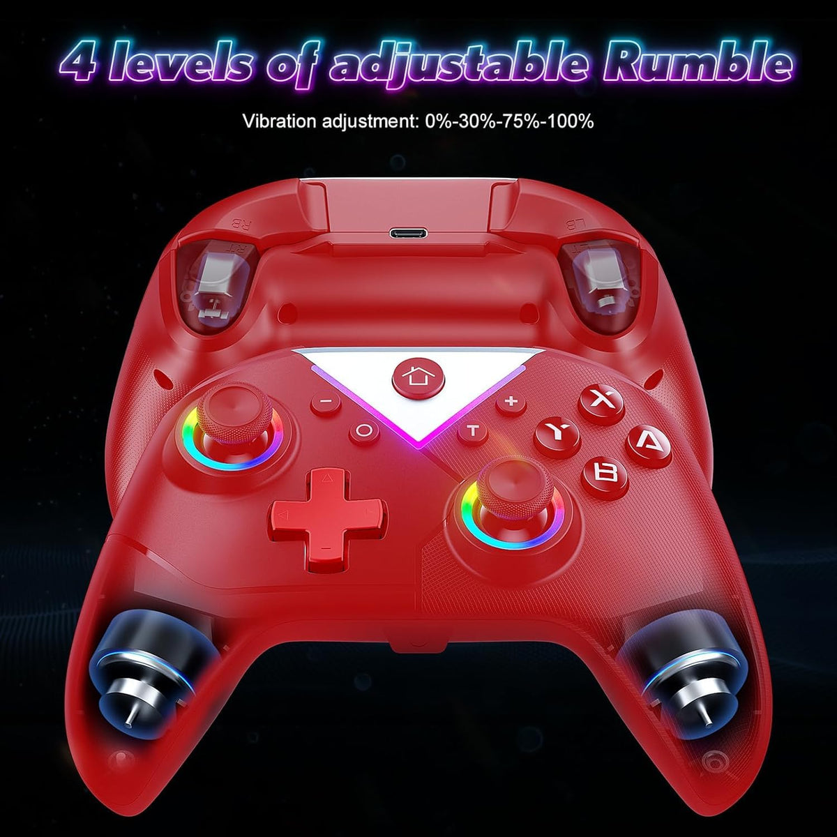 Dinosoo RGB Wireless Controller for PS5/Pro/Slim & PCs, Bluetooth Gamepad with Back Buttons, Touchpad, Macro, Turbo, Dual Vibration, 6-Axis Sensor, Speaker, 3.5mm Audio Jack,White