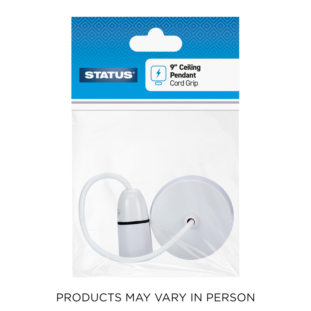 Status 6-Inch White Bayonet (B22) Ceiling Pendant Light Fitting