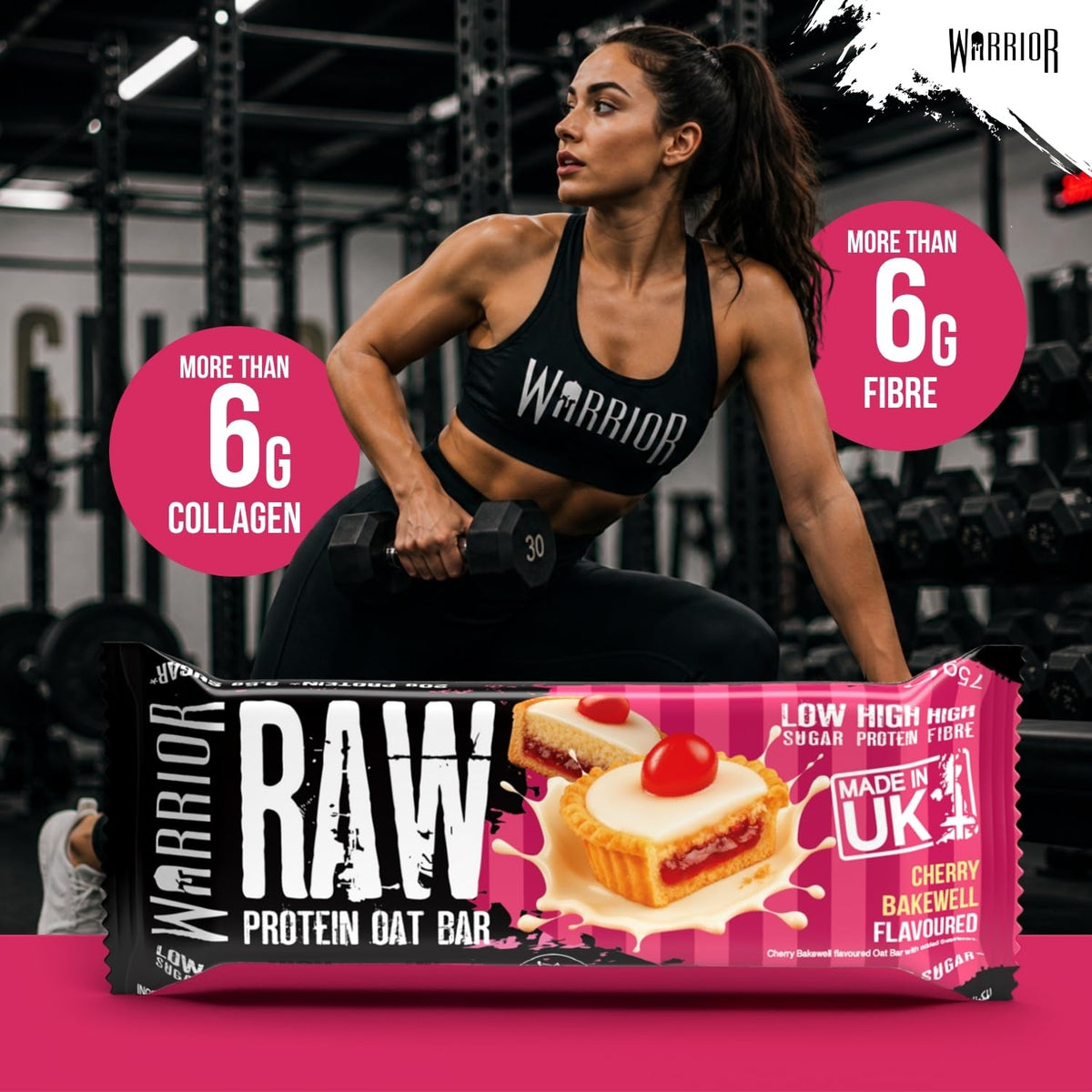 Warrior RAW Protein Bars 12 x 75g High Protein Oat Flapjack Snack