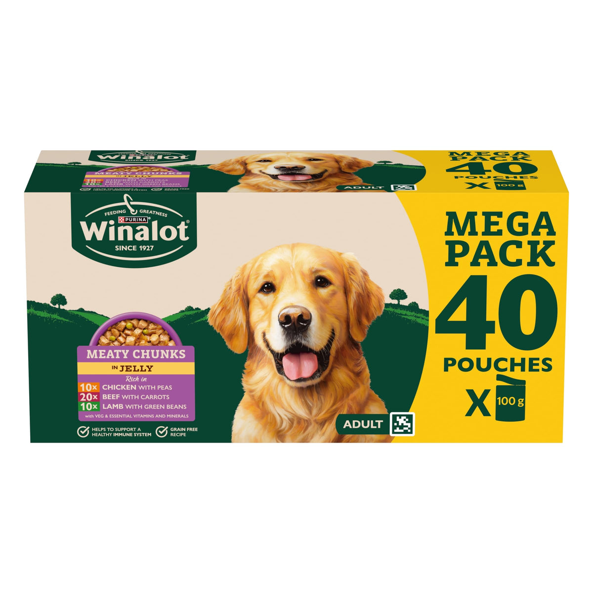 WINALOT Sunday Dinner Mixed in Gravy Wet Dog Food Pouches 40x100g
