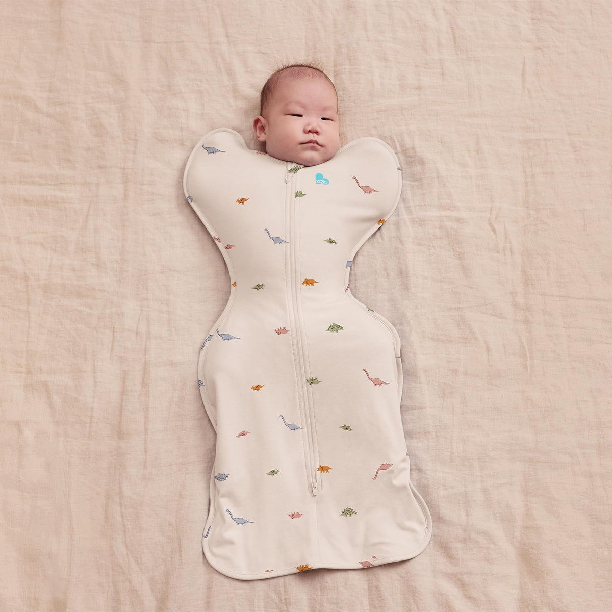 Love To Dream™ Swaddle UP™, Newborn 2.2-3.8 kg - Grey, Snug Fit, Supports Healthy Sleep Routine, 1.0 Tog - Ideal for 20-24°C Temperatures, Machine Washable Cotton & Double Zip for Easy Nappy Changes