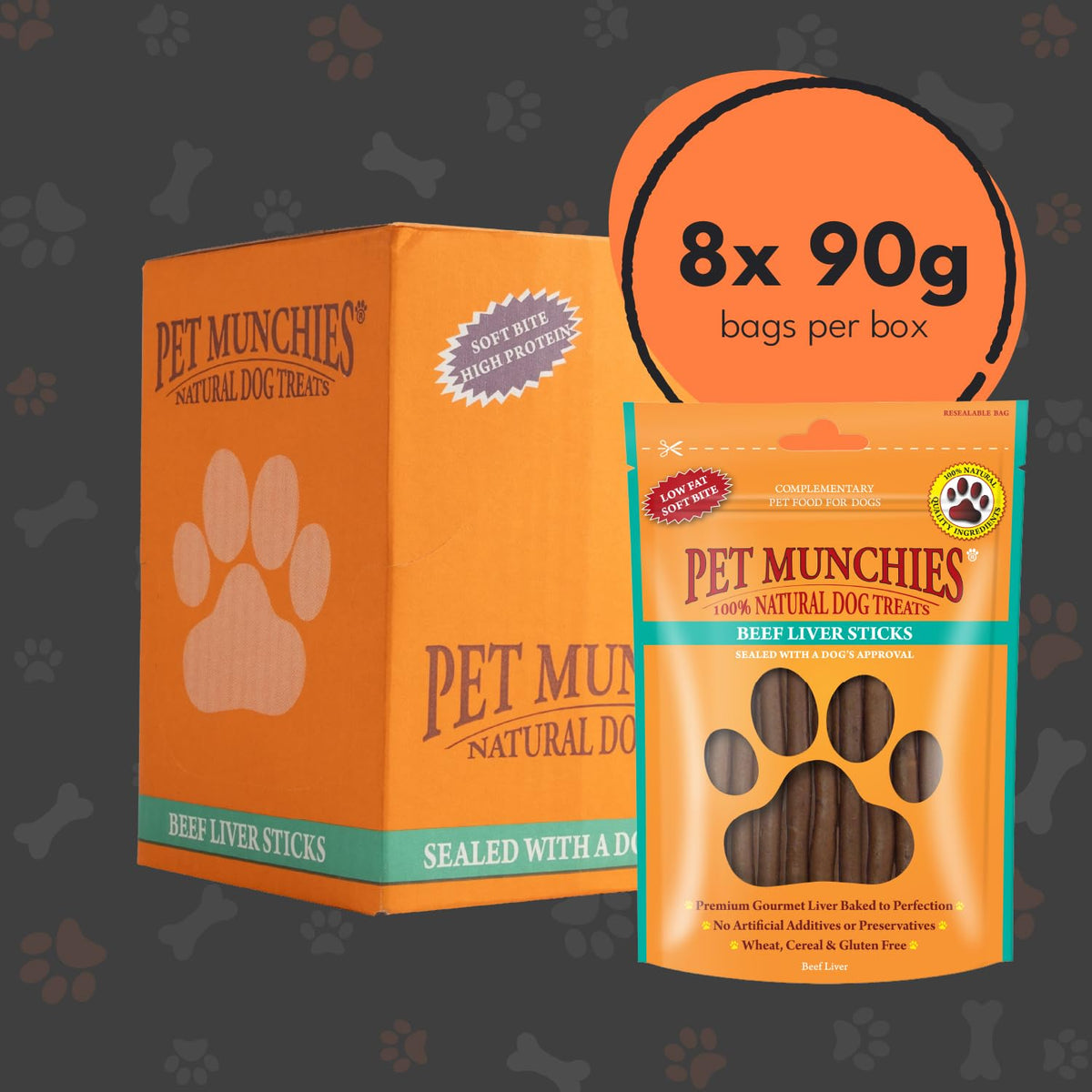 Pet Munchies Venison & Beef Liver Dog Training Treats, Grain Free Tasty Bites with Natural Real Meat, Low in Fat 50g