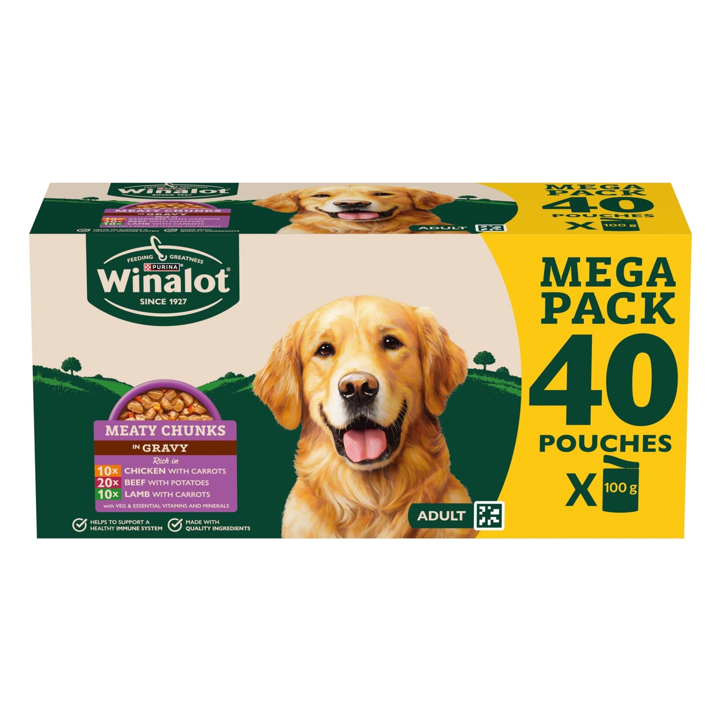 WINALOT Sunday Dinner Mixed in Gravy Wet Dog Food Pouches 40x100g