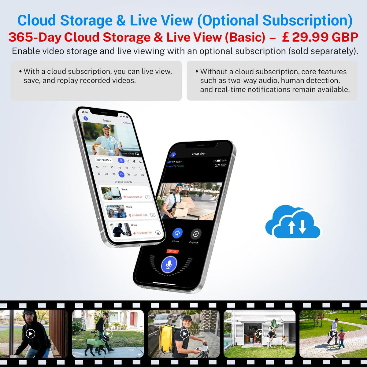 1080P WiFi Video Doorbell Camera Wireless with Receiver