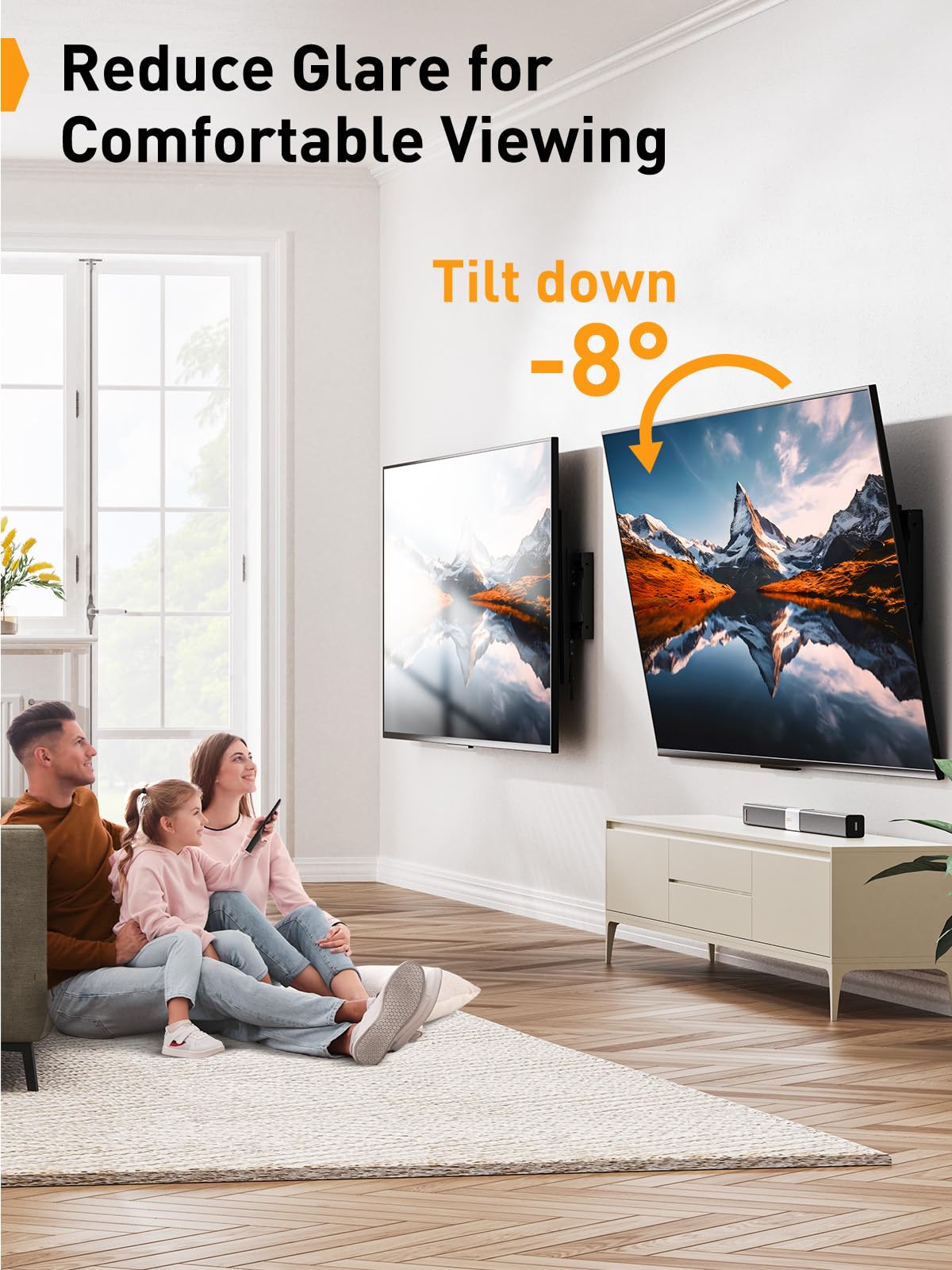 Perlegear Tilt TV Wall Bracket for 26-60 inch TVs up to 52kg