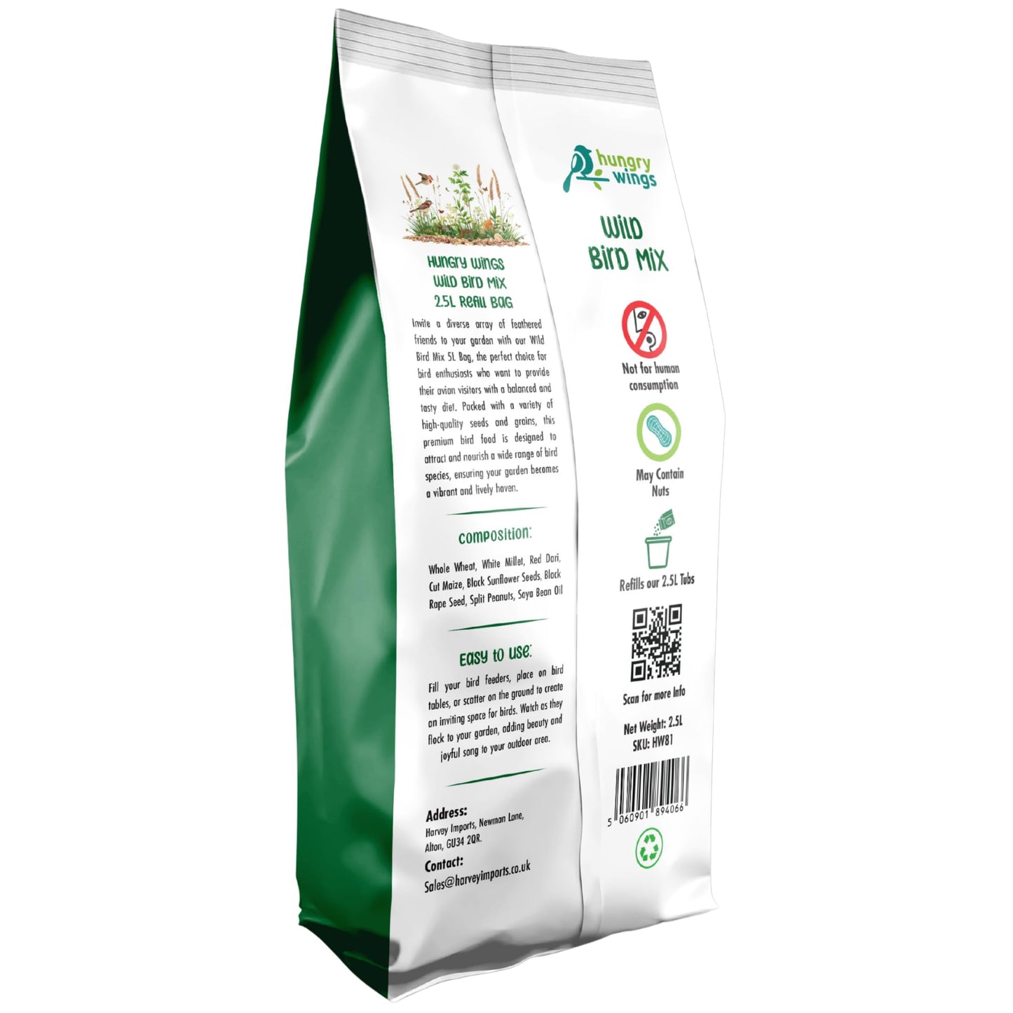 Premium Wild Bird Seed Food 5L Refill, (5L Bag, Wild Bird Mix)
