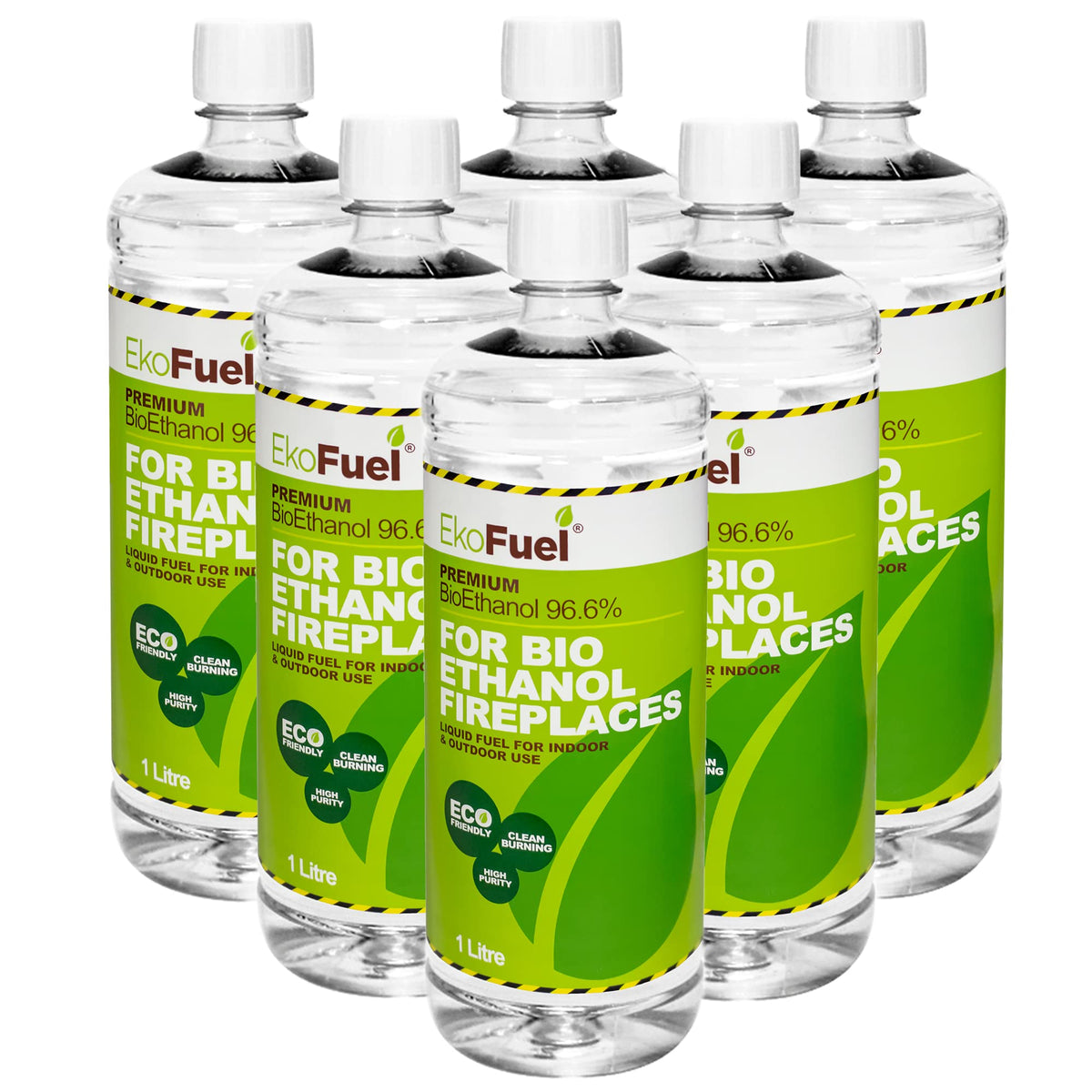 EKOFUEL (12 x 1 Litre) Premium Bioethanol Fuel – Liquid Fuel for Fires Pits, Fireplace | High Purity Clean Burning Bio | Indoor & Outdoor Ethanol Fuel
