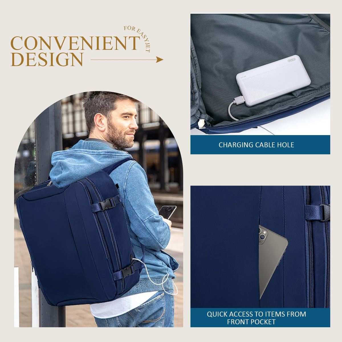 Lossga for Ryanair Cabin Bags 40x30x20,Cabin Bag Travel Backpack