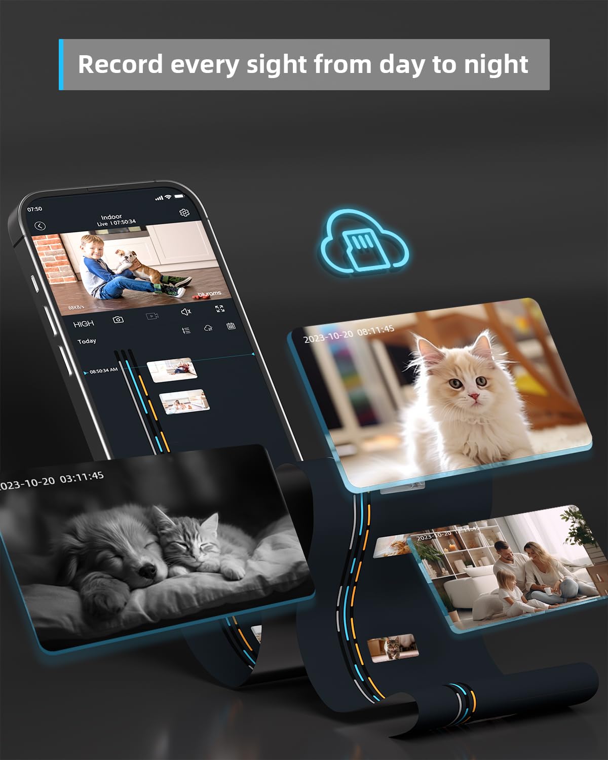 blurams Pet Camera 2K, Indoor Cameras, Dog Camera, 360° Home Security Cameras, Color Night Vision, Motion Tracking, 2-Way Talk, Cloud&SD, APP Control, Compatible with Alexa