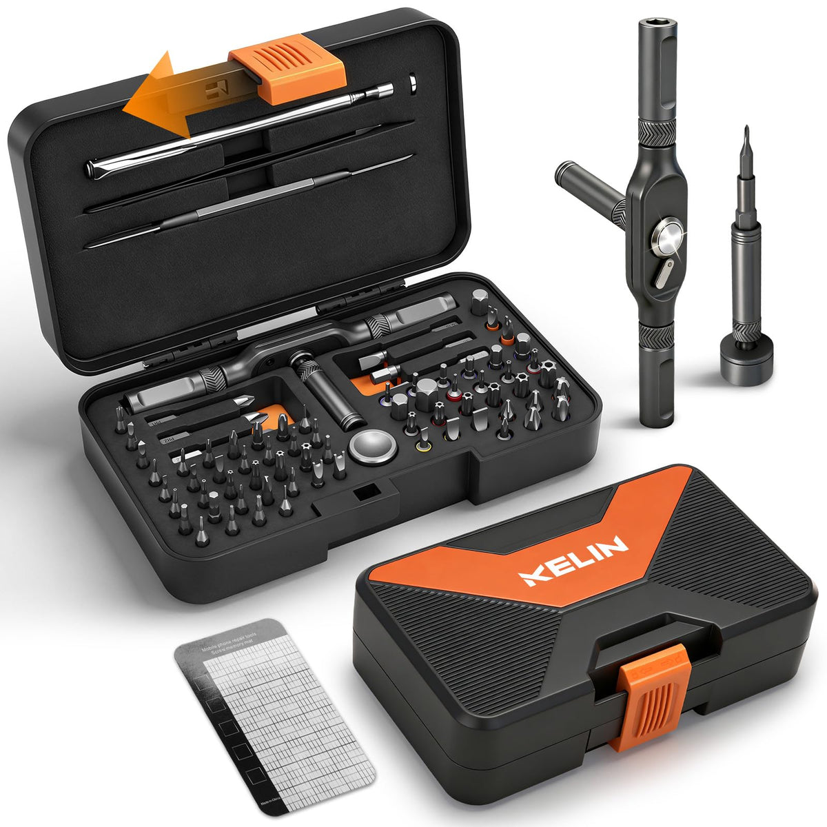 KELIN 68 in 1 Magnetic Ratchet Screwdriver Set, Multi Bit Ratcheting Torx Screwdriver Sets, Nut Drivers, Gifts for Men Who Have Everything, Stocking Fillers for Men Gifts for Him Dad