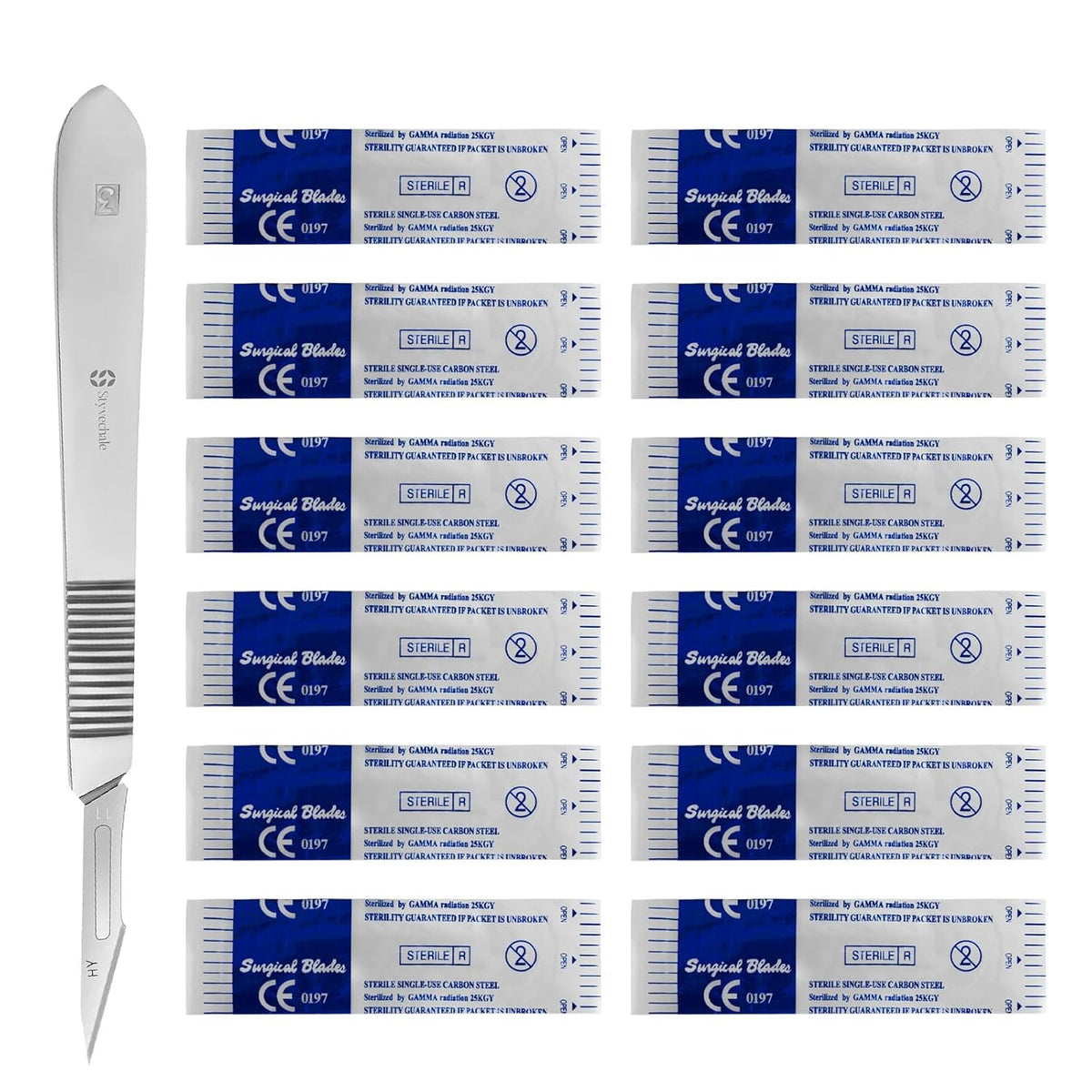 25 Pcs Scalpel- Edges Scalpel Handle No 3 Surgical_ Baldes # 11 Non Sterile Edges Perfect for culpting Repairs Lab Anatomy Lab Training Sign Craft Card Making Cutter Podiatry