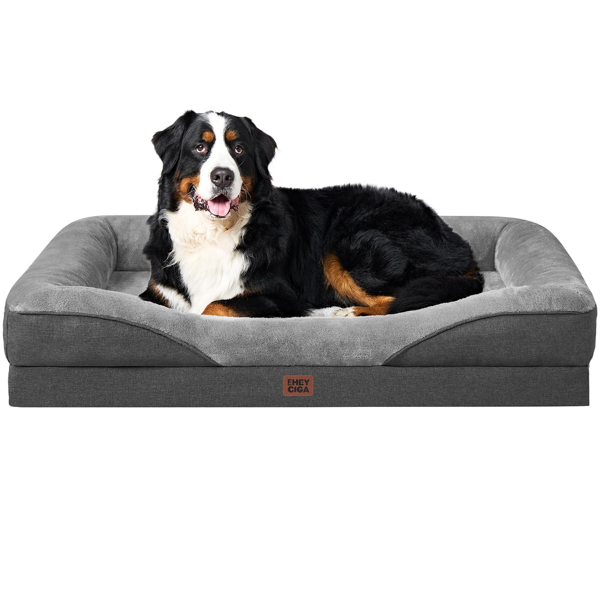 EHEYCIGA Memory Foam Orthopedic Dog Beds Large, 91x68x17cm, Dark Grey