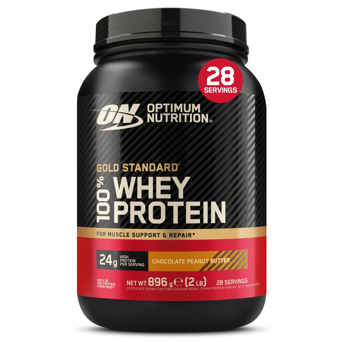 Optimum Nutrition Gold Standard 100% Whey Muscle Building and Recovery Protein Powder With Naturally Occurring Glutamine and BCAA Amino Acids, Double Rich Chocolate Flavour, Pack of 24, 24 x 31g