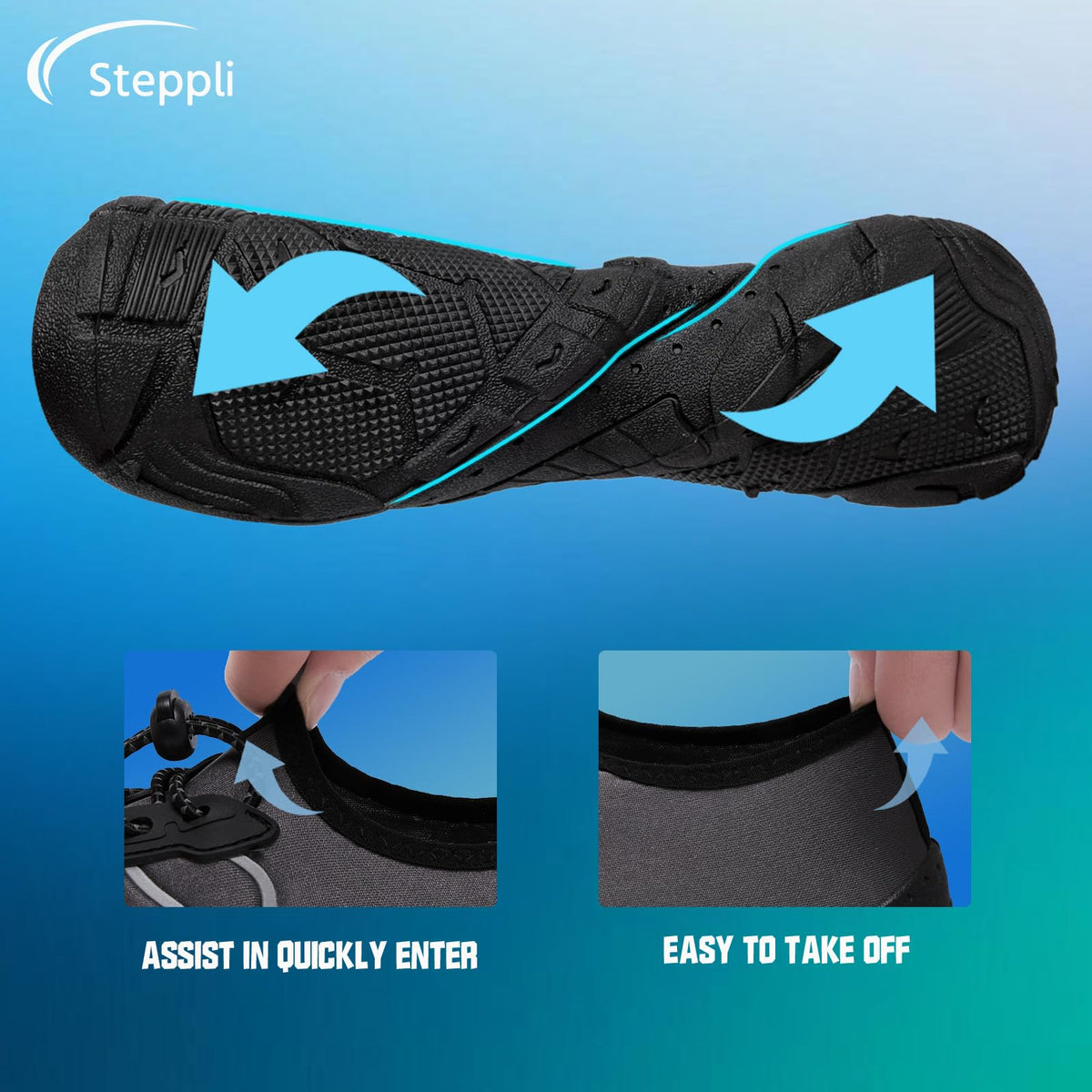 Steppli Water Shoes Beach Barefoot Swim Sea Aqua Shoes for Men Women