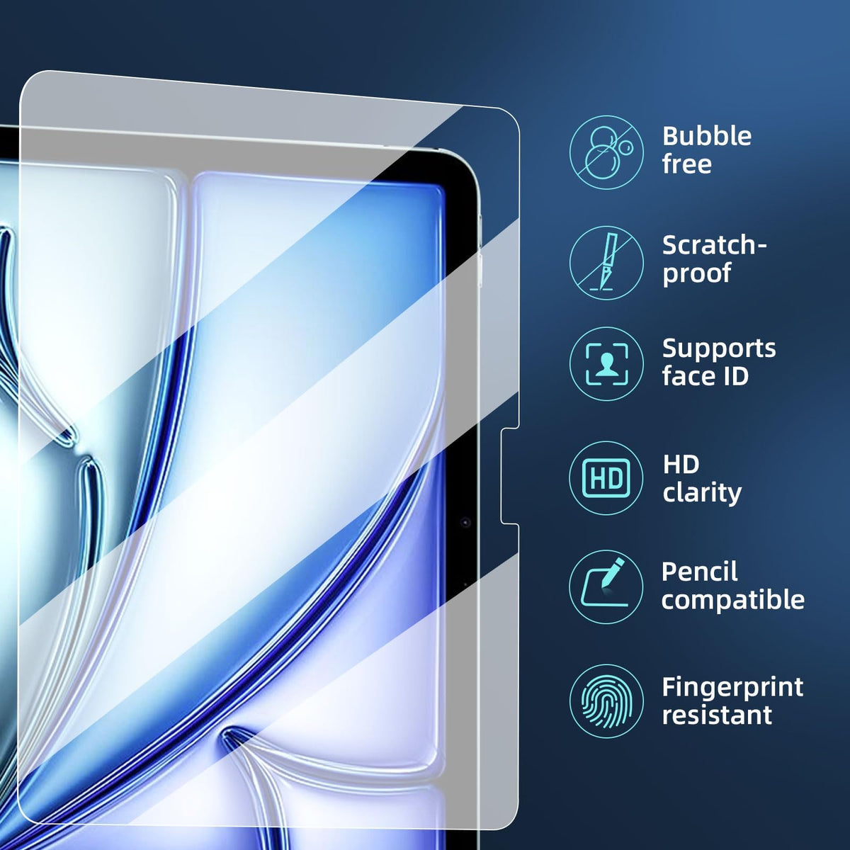 NEW'C for iPad Air 5/4, iPad Pro 11-inch Screen Protector Tempered Glass
