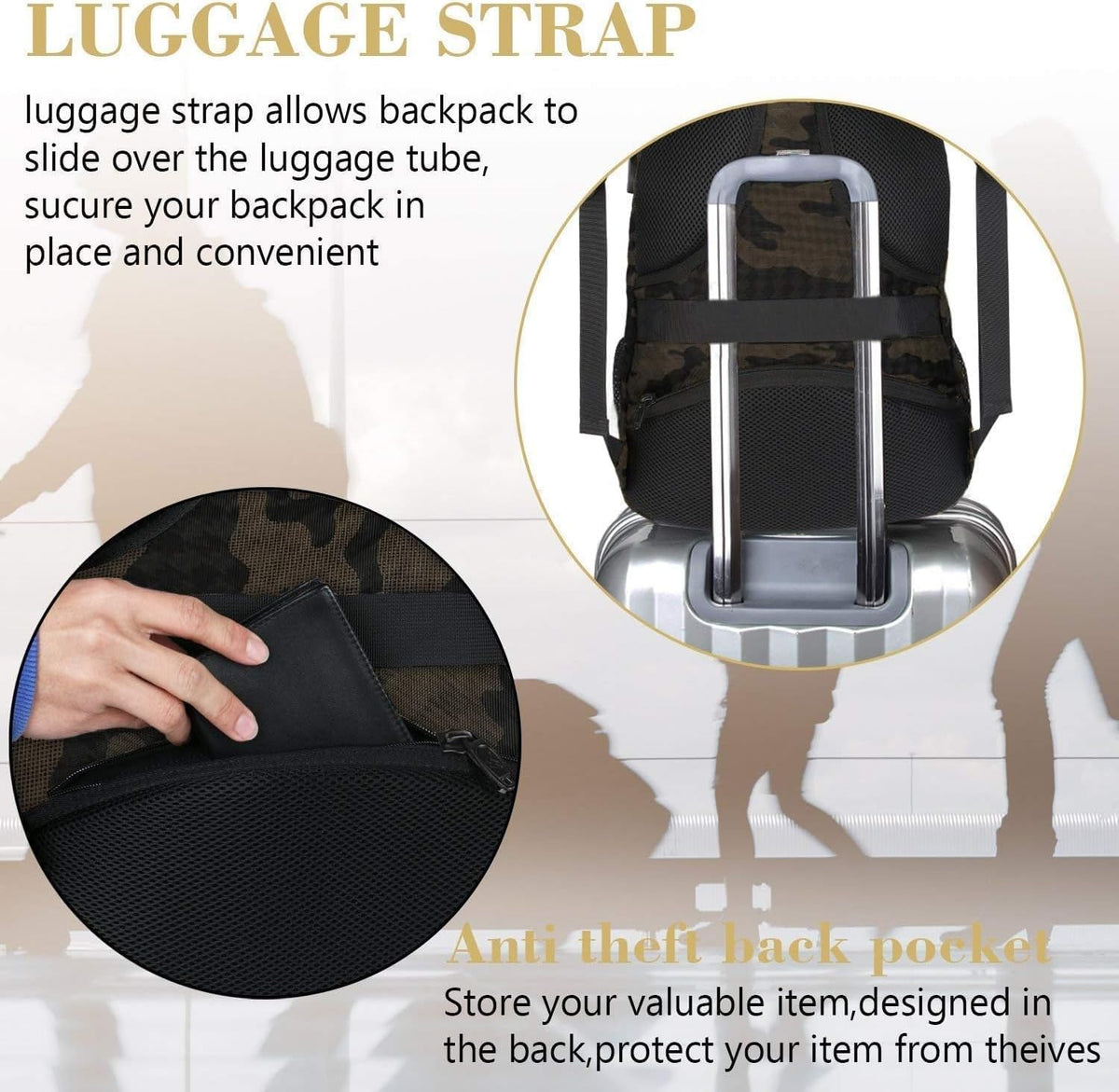 MATEIN Travel Laptop Backpack, Work Bag Laptop Bag, Rucksack for Men Work