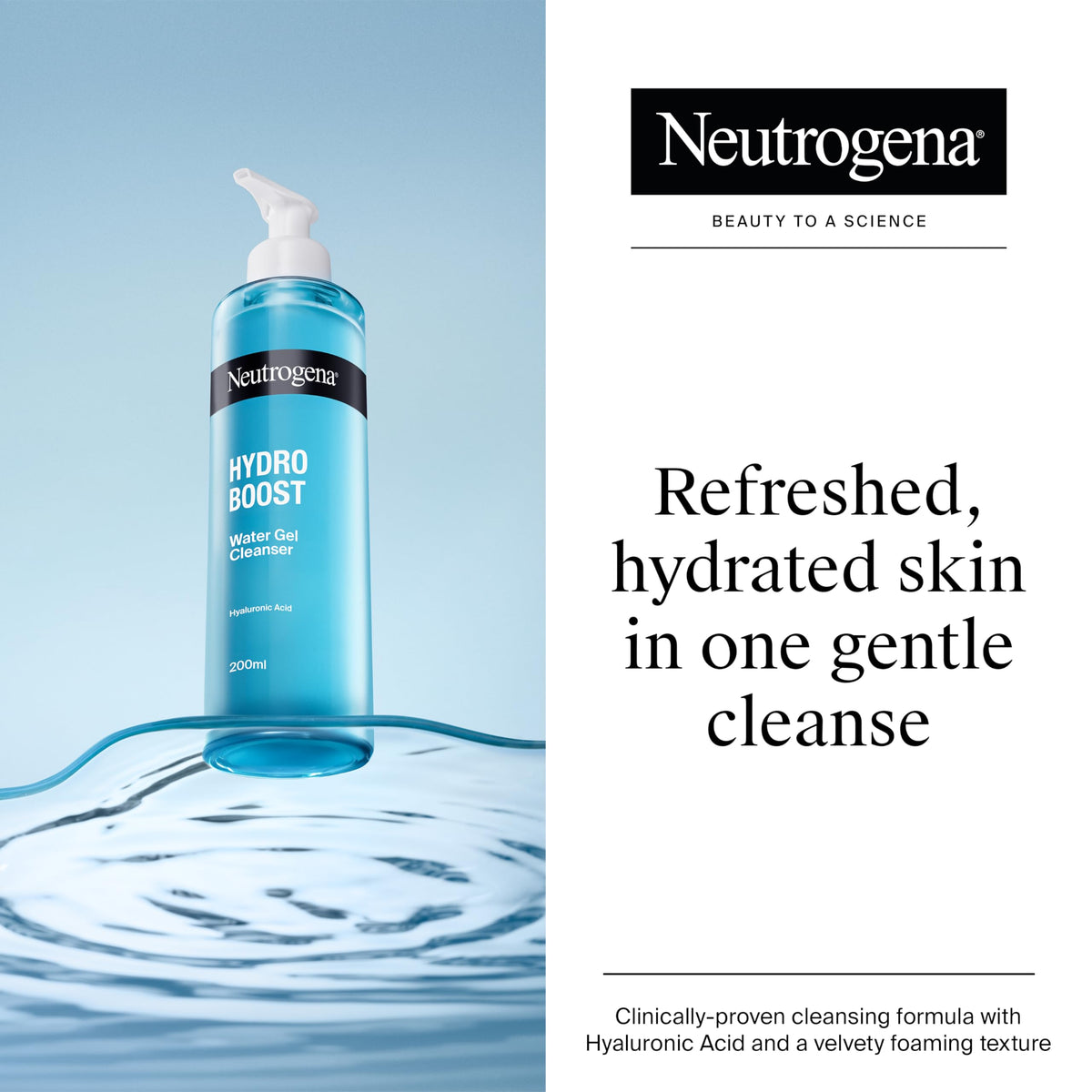 Neutrogena Hydro Boost Water Gel (1x 50ml), Oil-Free Face Cream with Hyaluronic Acid, Amino Acids and Electrolytes, Lightweight Face Care with 72 Hour Hydration, For Acne-Prone and Sensitive Skin