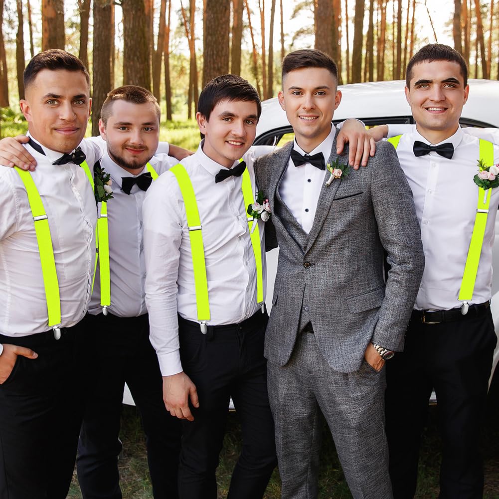 Aomig Mens Braces, Mens Suspenders with Strong Metal Clips, 3.5cm Wide Heavy Duty Suspenders for Men Women Business Wedding Casual