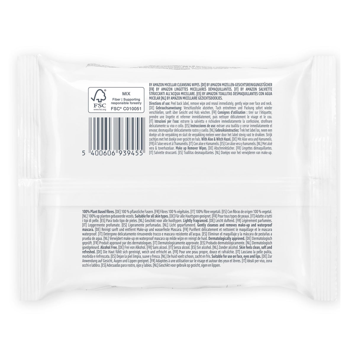 by Amazon Aloe Vera Face Cleansing Wipes, Make-Up Remover for Sensitive Skin, Fragrance Free, 25 Wipes