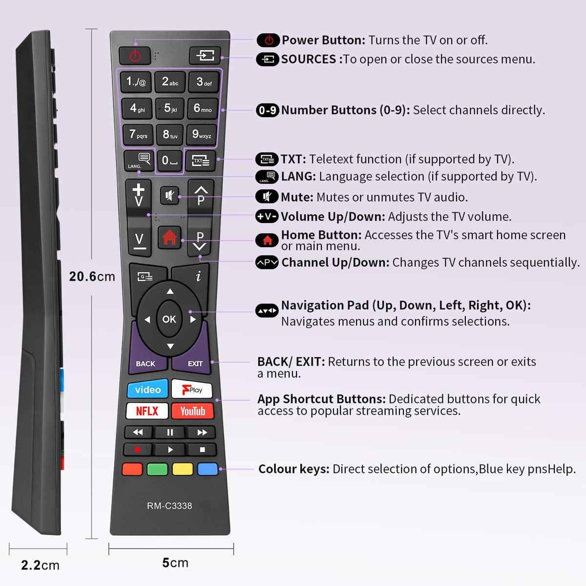 Universal-for-Samsung-Smart-TV-Remote, for Samsung Curved Qled Frame 4K TV