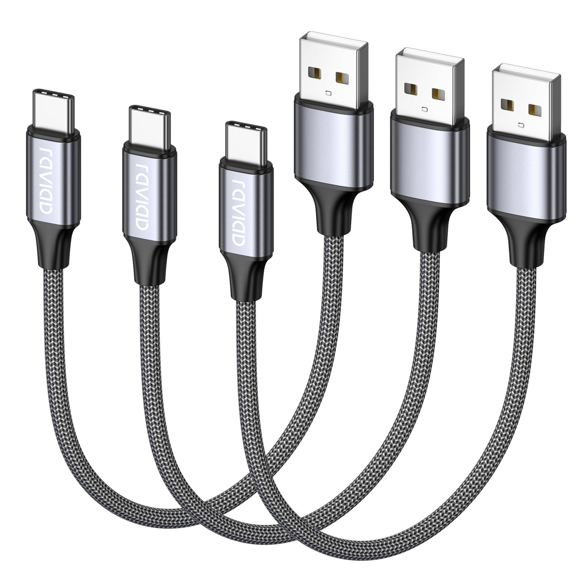 RAVIAD USB C Charger Cable [4Pack 0.5M+1M+2M+3M] USB to USB C Cable 3A Fast