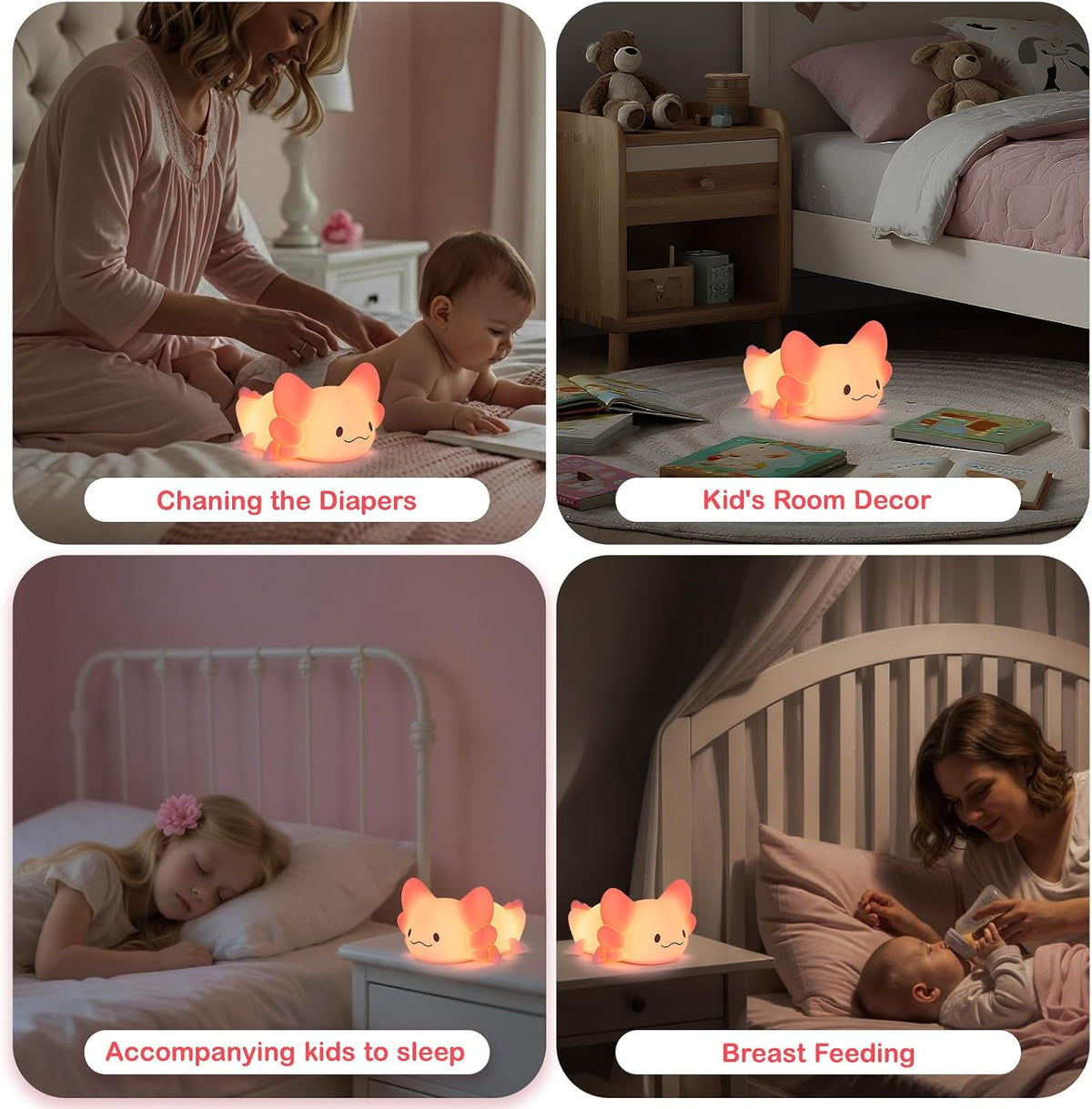 ZKLiLi Cat Night Light for Kids,Cute Night Lamp for Nursery,Squishy Silicone Touch Lights Portable, Gift for Birthday and Christmas for Kids Baby Children (Battery Cat)