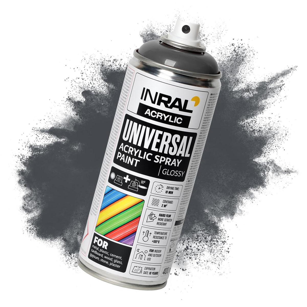 Acrylic Spray Paint Pure White Matt RAL9010 [400ml] – Universal Spray for Metal, Plastic, Wood & Stone – High-Coverage, UV & Rain Resistant – Indoor & Outdoor Use