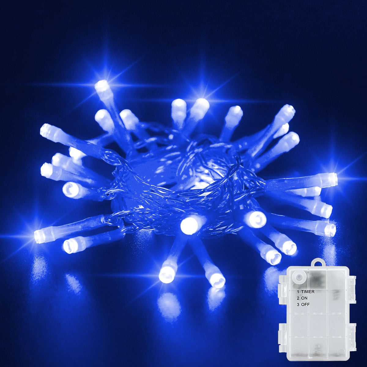 Dalugo Battery Fairy Lights, 3M 30 LED Warm White String Lights with 6h Timer, IP65 Waterproof Battery Powered Fairy Lights for Indoor Outdoor Christmas Decorations