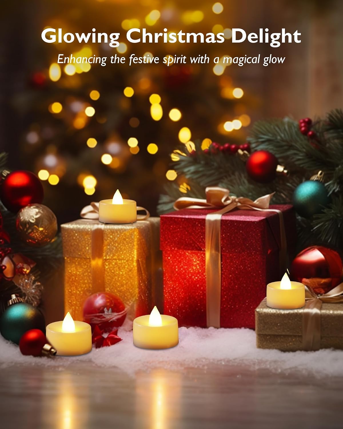 Homemory Led Battery Operated Tea Lights, Fake Electric Flickering Candles
